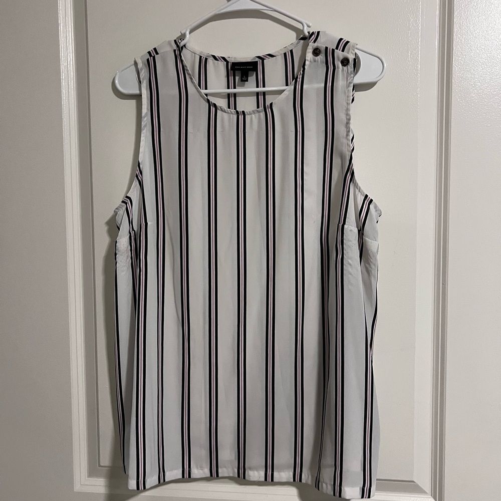 Striped Sleeveless Blouse